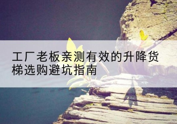 丰润升降货梯怎么选-工厂老板亲测有效的升降货梯选购避坑指南